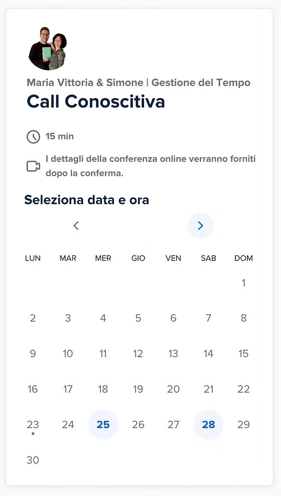 Prenota la tua Call Conoscitiva gratuita su Calendly